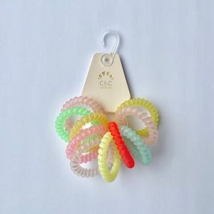 C&C California hair tie coils scrunchie hair accessory pastel neons NWT Gift